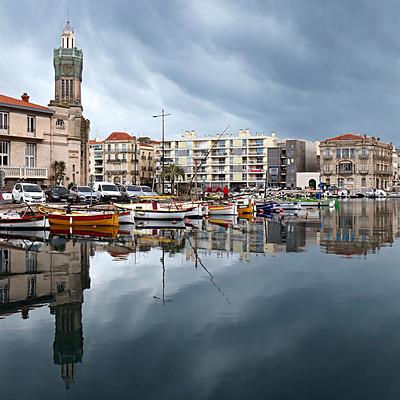 Sète - Immobilier - CENTURY 21 Alizés-Puig Immobilier - débouchés du Canal du Rhône à Sète vers l'aval depuis le Pont Virla